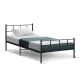 Artiss Sol Single Bed Frame, Black Metal, Sleek Design, Powder-Coated Steel, Ample Under-Bed Storage