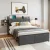 Artiss Double Size Metal Bed Frame with 2-Tier Storage & Charging Station, Grey Faux Linen, Steel Slats, 300kg Capacity Artiss Double Size Metal Bed Frame with 2-Tier Storage & Charging Station, Grey Faux Linen, Steel Slats, 300kg Capacity