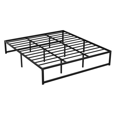 Artiss King Size Bed Frame, Metal, Black, 205x185x37cm, Rust-Resistant, Heavy Duty, Easy Assembly, Storage Space