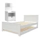 Artiss King Single Trundle Bed Frame & Bedside Table Set - Solid Pine Wood, White Finish, Space-Saving with Storage