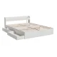 Artiss Aura Double Bed Frame White, 2 Storage Drawers, USB Charging Ports, Sturdy Particleboard, 300kg Capacity