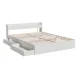 Artiss Aura Queen Bed Frame with Storage Drawers, USB Charging Ports, White Particleboard, Sturdy Plywood Slats