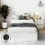 Artiss Aura Bed Frame & Pepe Bedside Table Set – White, Durable Particleboard, USB Ports, Storage Drawers, Modern Design