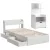 Artiss Aura Single Bed Frame with USB Charging Ports & 2 Drawers, White Particleboard, Includes Bedside Table with Shelf Artiss Aura Single Bed Frame with USB Charging Ports & 2 Drawers, White Particleboard, Includes Bedside Table with Shelf