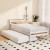 Artiss Avis Single Size 2-in-1 Trundle Bed Frame, Solid Pinewood, White - Durable, Easy Assembly, Fits AU Mattresses