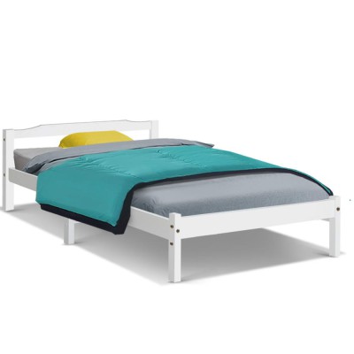 Artiss LEXI Single Bed Frame, Solid Pine Wood, White Finish, Fits Australian Mattress, Sturdy Design, 23cm Clearance Artiss LEXI Single Bed Frame, Solid Pine Wood, White Finish, Fits Australian Mattress, Sturdy Design, 23cm Clearance
