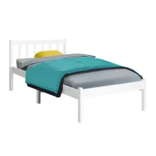 Artiss Sofie Single Bed Frame - White Pine Wood, Sturdy Design, Fits Australian Mattress, Eco-Friendly Finish