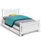 Artiss Rio Single Bed Frame with 2 Drawers, Pine Wood, White Finish, Strong Timber Slats, Eco-Friendly Paint