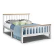 Artiss Pony Double Bed Frame - Solid Pine Wood, Two-Tone White, Sturdy Design, Plywood Slats, Fits Australian Mattress