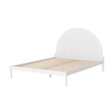Artiss Bed Frame, Solid Pinewood, Queen Size, White, 213x162x122cm, Sturdy Slats, Non-Toxic Finish, Easy Assembly