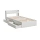 Artiss Aura Single Bed Frame with Storage Drawers & USB Charging Ports, White, Durable Particleboard & Plywood Slats