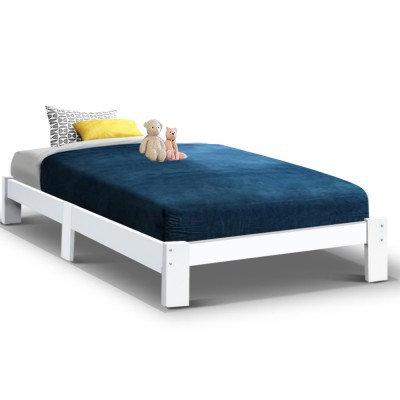 Artiss Jade King Single Bed Frame - Solid Pine Wood, White Finish, Extra Storage, Sturdy Construction, Fits AU Mattress Artiss Jade King Single Bed Frame - Solid Pine Wood, White Finish, Extra Storage, Sturdy Construction, Fits AU Mattress