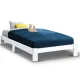 Artiss Jade King Single Bed Frame - Solid Pine Wood, White Finish, Extra Storage, Sturdy Construction, Fits AU Mattress