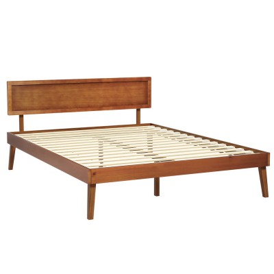 Artiss Queen Size Walnut Bed Frame with Pinewood Construction, Sturdy Slats, Easy Assembly, and Modern Design Artiss Queen Size Walnut Bed Frame with Pinewood Construction, Sturdy Slats, Easy Assembly, and Modern Design