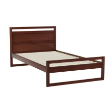 Artiss Witton King Single Bed Frame - Solid Pinewood, Walnut Finish, Rustic Design, Easy Assembly, 1-Year Warranty