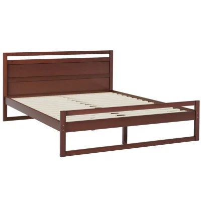 Artiss Queen Bed Frame, Pinewood, Walnut, 211x166x93cm, Rustic Design, Easy Assembly, Fits Australian Mattress
