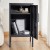 ArtissIn Artiss Bedside Table Metal Cabinet, Cold Rolled Steel, 38x40x69cm, Black, Modern Design, Spacious Storage