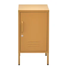 ArtissIn Artiss Bedside Table Metal Cabinet, Cold Rolled Steel, Yellow, 38x40x69cm, Modern Storage Solution