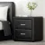 Artiss CADEN Black Bedside Table, 2 Drawers, PVC Leather, 48x40x50cm, Modern MDF Frame, Aluminium Handles, Easy Assembly