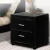Artiss CADEN Black Bedside Table, 2 Drawers, PVC Leather, 48x40x50cm, Modern MDF Frame, Aluminium Handles, Easy Assembly