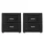 Artiss CADEN Black Bedside Table Set of 2 - Modern PVC Leather, 2 Drawers, MDF Frame, 48.5x40x50cm, Stylish Aluminium