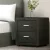 Artiss CADEN Charcoal Bedside Table - 2 Drawers, Faux Linen, MDF Frame, Metal Runners, 46x40x50cm, Modern Design