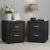 Artiss CADEN Charcoal Bedside Table Set of 2 - Modern Faux Linen, 2 Drawers, 46x40x50cm, MDF Frame, Aluminium Handles