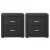 Artiss CADEN Charcoal Bedside Table Set of 2 - Modern Faux Linen, 2 Drawers, 46x40x50cm, MDF Frame, Aluminium Handles