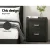 Artiss CADEN Charcoal Bedside Table Set of 2 - Modern Faux Linen, 2 Drawers, 46x40x50cm, MDF Frame, Aluminium Handles