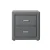 Artiss CADEN Grey Bedside Table with 2 Drawers - Linen Fabric, MDF Frame, Aluminium Handles, 46x40x50cm