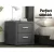 Artiss Caden Grey Bedside Table Set of 2 with Fabric, 2 Drawers, MDF Frame, 46x40x50cm - Modern Bedroom Side Table