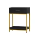 Artiss MASON Black Bedside Table with Drawers & Shelf Storage, Gold Frame, Easy Assembly, 46x30x61cm, Glam Deco Style