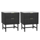 Artiss 2x Bedside Tables with 2 Drawers, Black, 43.5x39x55cm, MDF Frame, Metal Runners, Modern Bedroom Storage