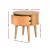 Artiss Enzo Bedside Table, MDF Beech Veneer, 49.5x49.5x50cm, Oak, Curved Design, Scandinavian Style Nightstand