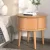 Artiss Enzo Bedside Table, MDF Beech Veneer, 49.5x49.5x50cm, Oak, Curved Design, Scandinavian Style Nightstand