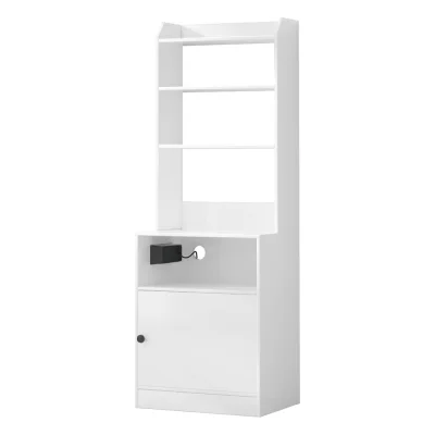 Artiss Bedside Table Nightstand, 15mm Particle Board, White, 45x36x140cm, Charging Station, Stylish & Functional