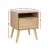 Artiss Bedside Table MDF & Ash Wood Pine 43x41x58cm - Nightstand with Drawer, Open Shelf, Anti-Slip Pads