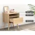 Artiss Bedside Table MDF & Ash Wood Pine 43x41x58cm - Nightstand with Drawer, Open Shelf, Anti-Slip Pads