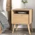 Artiss Bedside Table MDF & Ash Wood Pine 43x41x58cm - Nightstand with Drawer, Open Shelf, Anti-Slip Pads