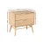 Artiss Gino Oak Bedside Table with Solid Ash Wood Legs, 2 Drawers, Anti-Slip Pads, 60x40x58cm, Easy Assembly