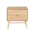 Artiss Gino Oak Bedside Table with Solid Ash Wood Legs, 2 Drawers, Anti-Slip Pads, 60x40x58cm, Easy Assembly