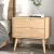 Artiss Gino Oak Bedside Table with Solid Ash Wood Legs, 2 Drawers, Anti-Slip Pads, 60x40x58cm, Easy Assembly