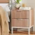 Artiss Lura Bedside Table - Pine & White Nightstand with Fluted Front, Metal Legs, 2 Drawers, 40x40x52cm, Easy Assembly