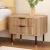 Artiss Bedside Table with 2 Drawers, Paulownia Wood, Pine Finish, 56x42x45.5cm, Metal Legs, Easy Assembly, 1