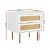 Artiss Rattan Bedside Table 2 Drawers White and Pine, 48x40x50cm, Metal Legs, Particle Board, Modern Nightstand