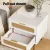 Artiss Rattan Bedside Table 2 Drawers White and Pine, 48x40x50cm, Metal Legs, Particle Board, Modern Nightstand
