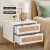 Artiss Rattan Bedside Table 2 Drawers White and Pine, 48x40x50cm, Metal Legs, Particle Board, Modern Nightstand