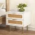 Artiss Rattan Bedside Table 2 Drawers White and Pine, 48x40x50cm, Metal Legs, Particle Board, Modern Nightstand