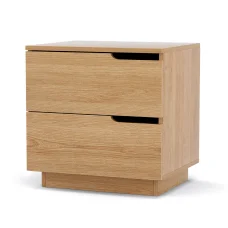 Artiss Pine Bedside Table with 2 Drawers, Air Gap Handles, E1 Particle Board, 48x40x48.5cm – Easy Clean & Assemble