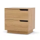 Artiss Pine Bedside Table with 2 Drawers, Air Gap Handles, E1 Particle Board, 48x40x48.5cm – Easy Clean & Assemble